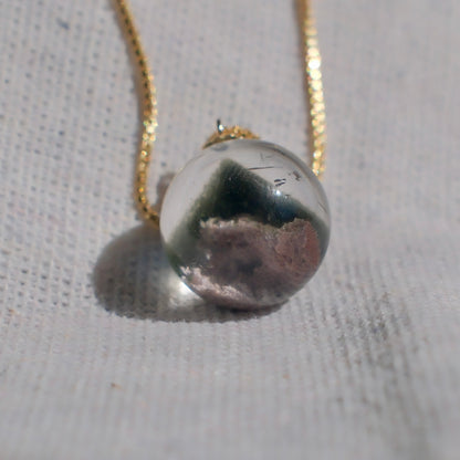 Two-Tone Pyramid Phantom Quartz Necklace