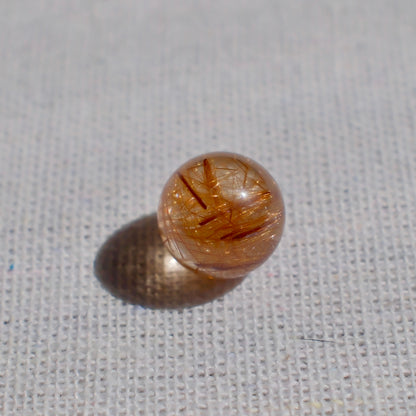 Natural Copper Rutilated Quartz Charm Bead
