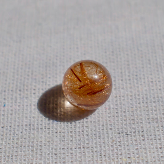Natural Copper Rutilated Quartz Charm Bead