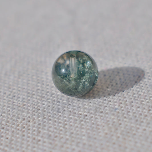 Green Bowl-Shaped Phantom Quartz Bead – Drilled