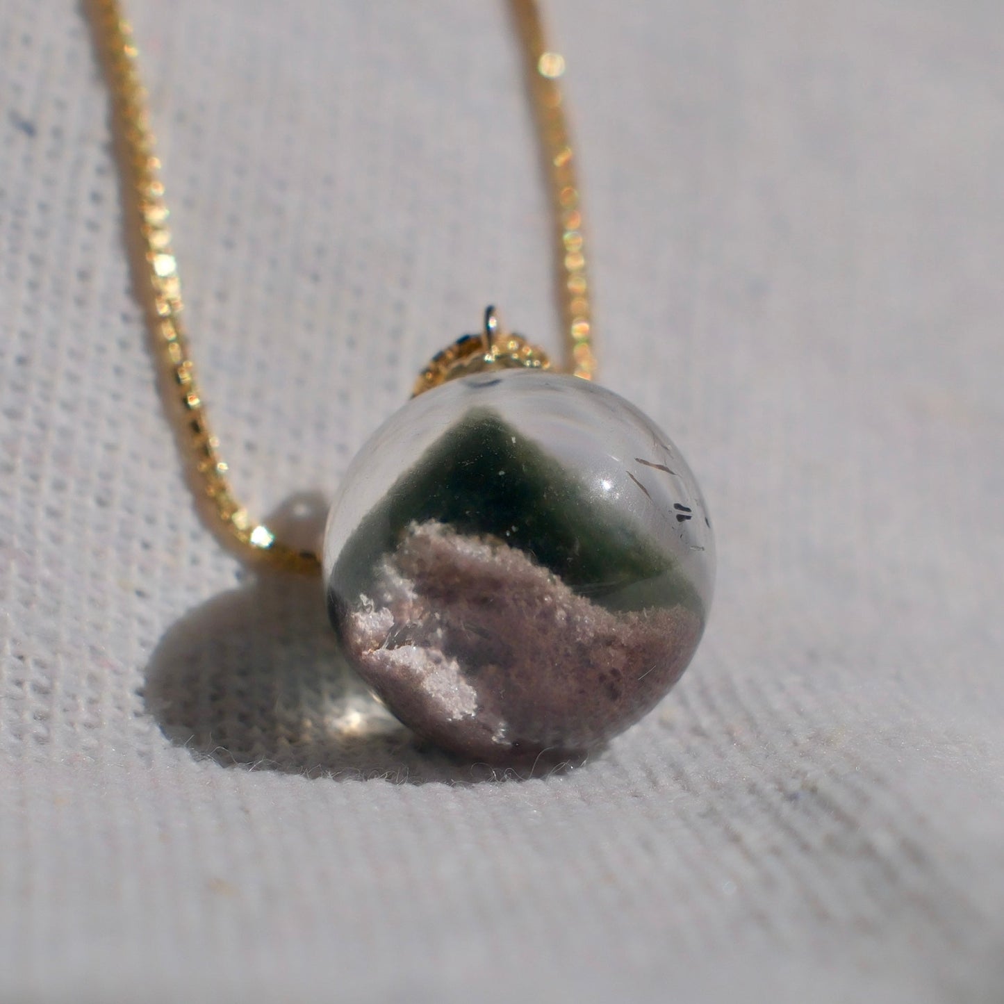 Two-Tone Pyramid Phantom Quartz Necklace