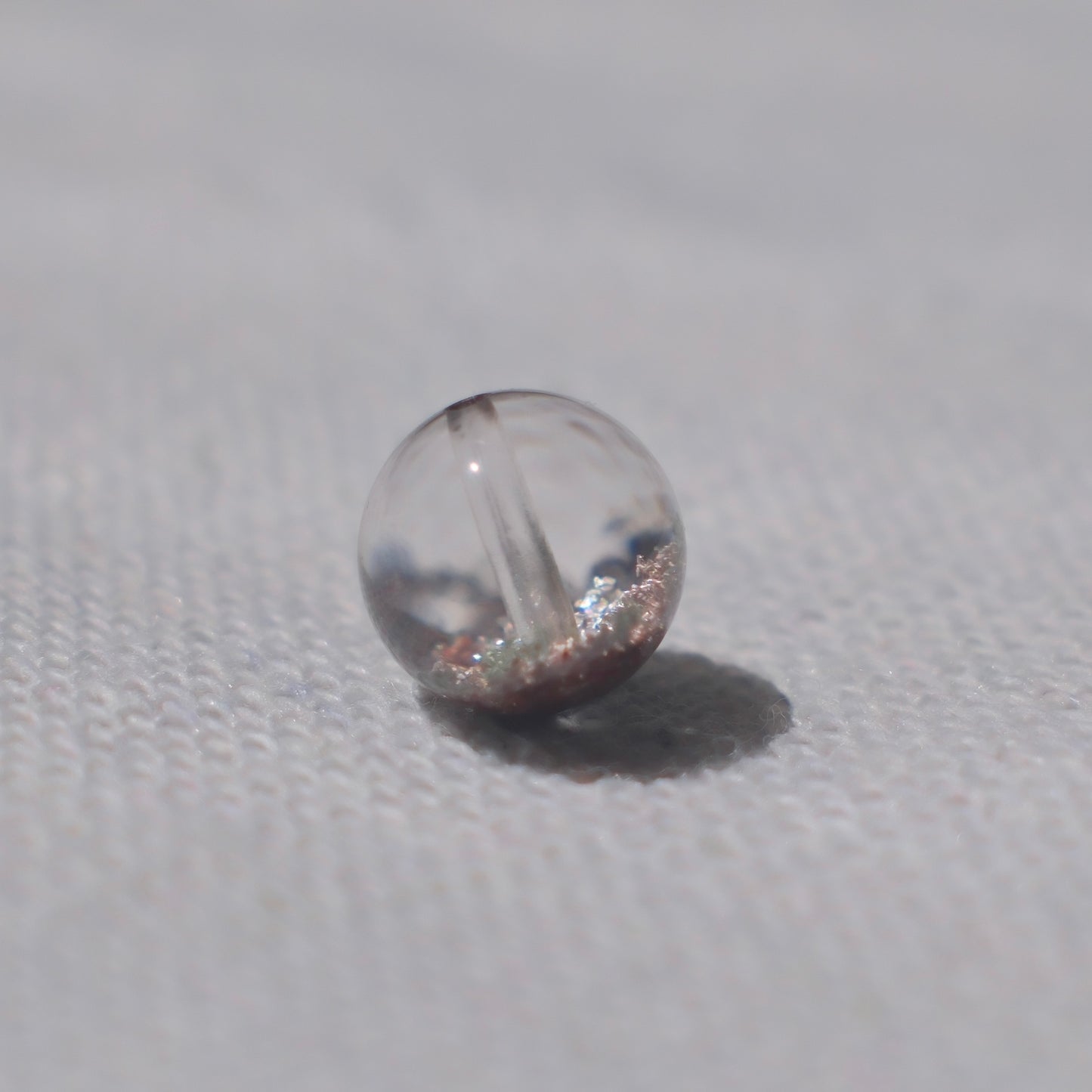 Pink & Green Bowl-Shaped Phantom Quartz Bead – Drilled