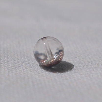 Pink & Green Bowl-Shaped Phantom Quartz Bead – Drilled