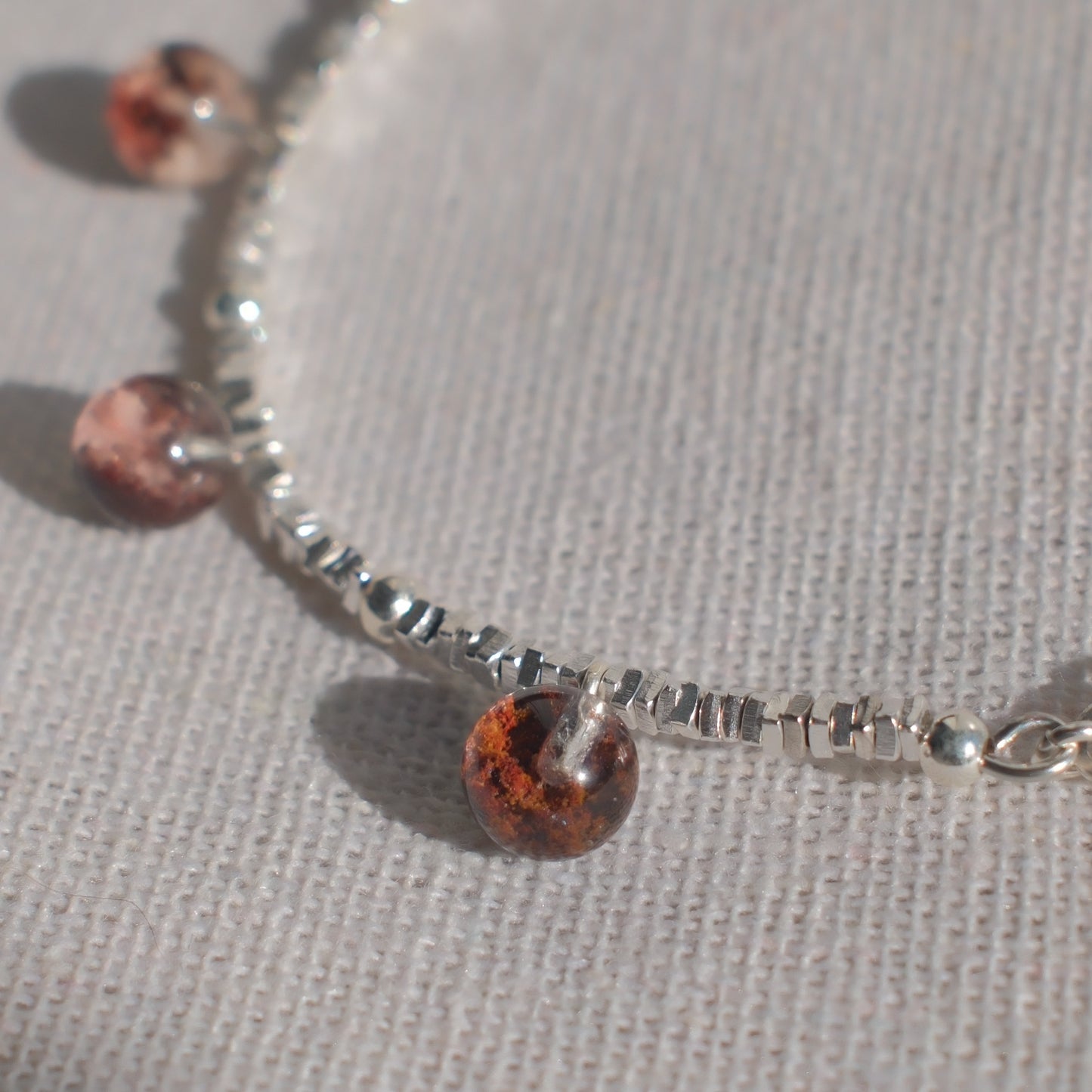 Bowl-Shaped Phantom Quartz Bracelet with Pendant