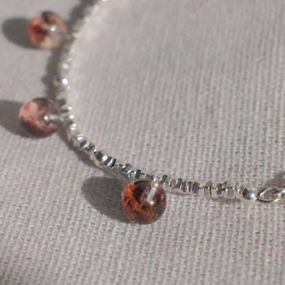 Bowl-Shaped Phantom Quartz Bracelet with Pendant