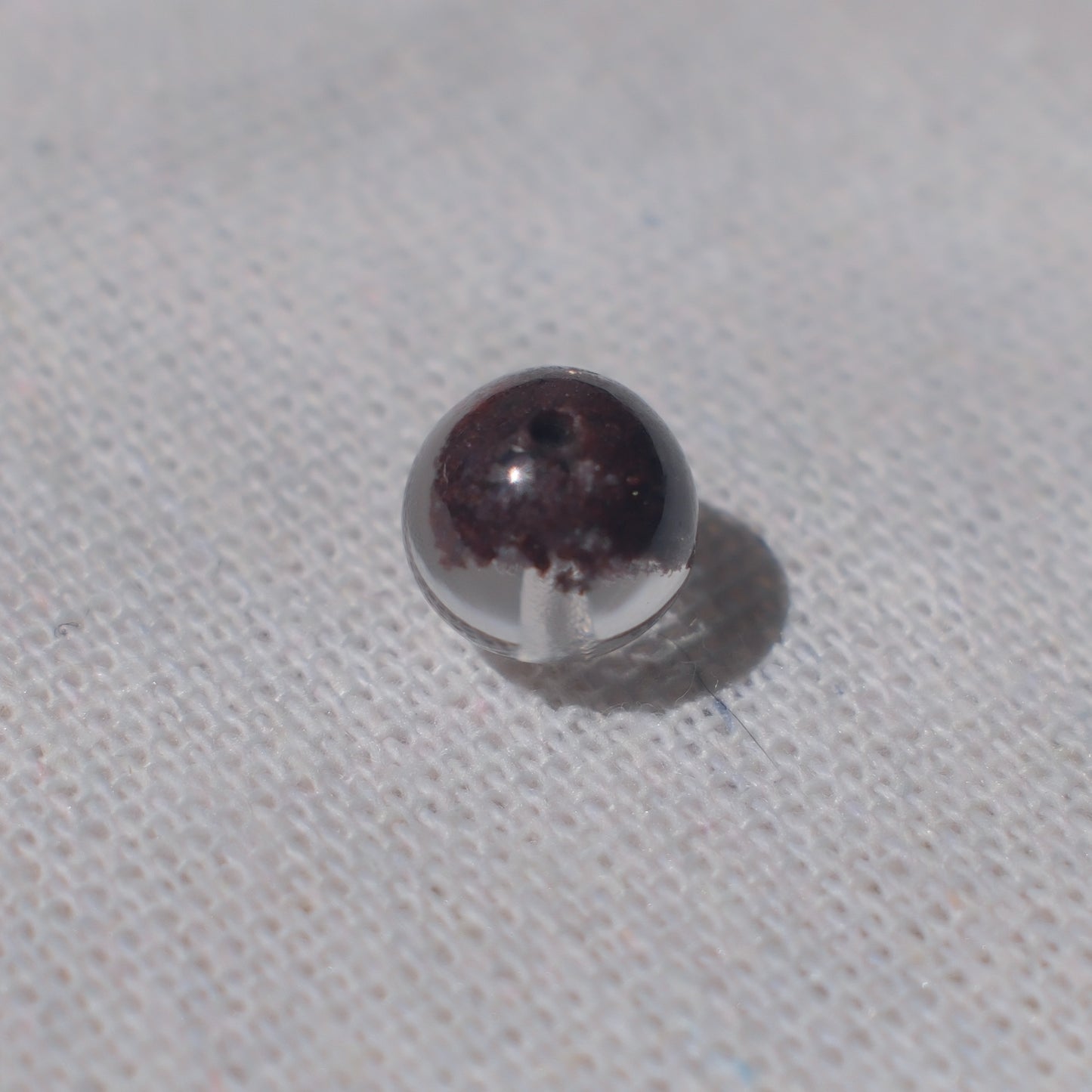 Purple & Red Bowl-Shaped Phantom Quartz Bead – Drilled