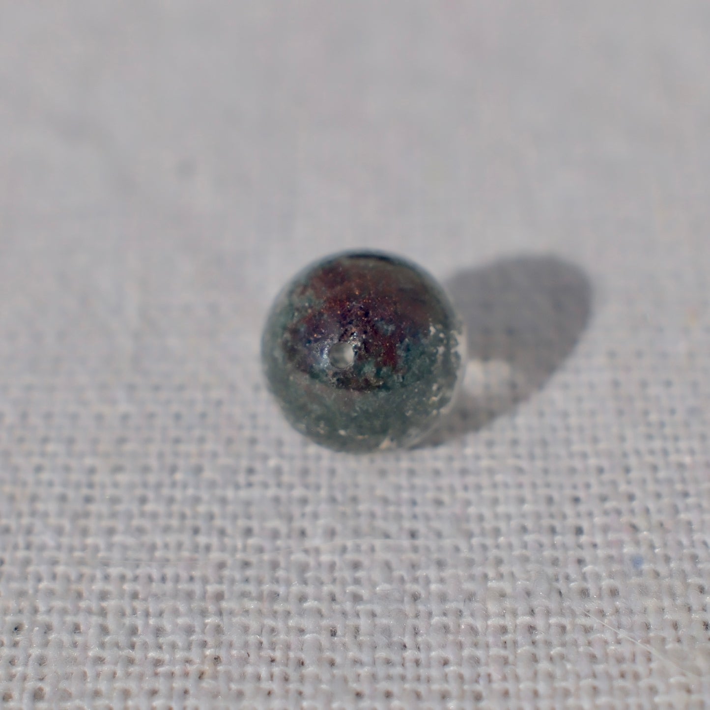 Green Bowl-Shaped Phantom Quartz Bead – Drilled