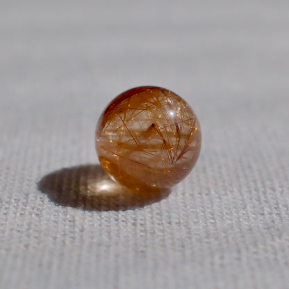 Natural Copper Rutilated Quartz Charm Bead