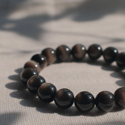 Silver Sheen Obsidian Bracelet