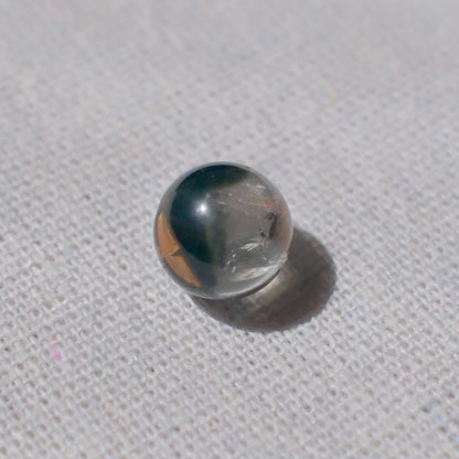 Half-Bowl Green Phantom Quartz Bead with Titanite – Undrilled