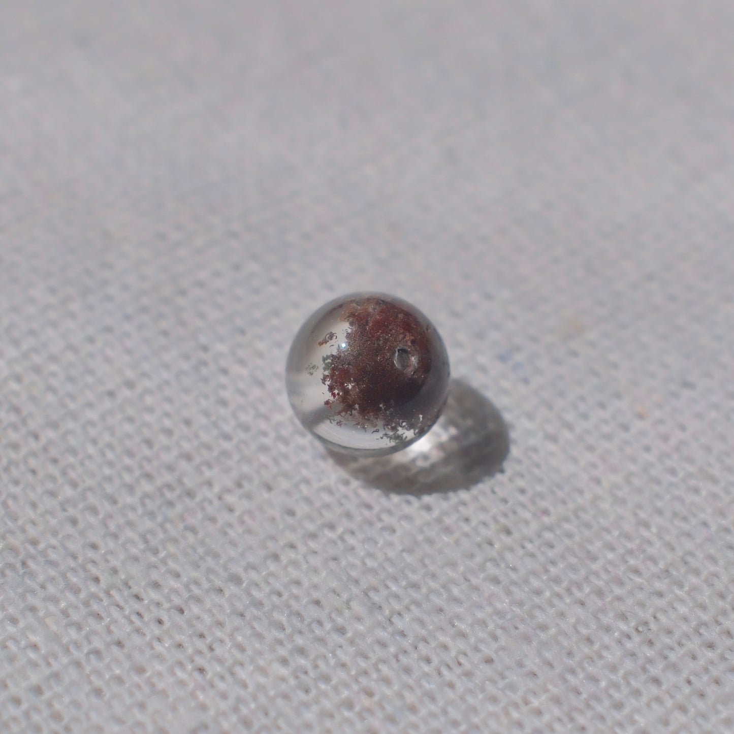 Pink & Green Bowl-Shaped Phantom Quartz Bead – Drilled