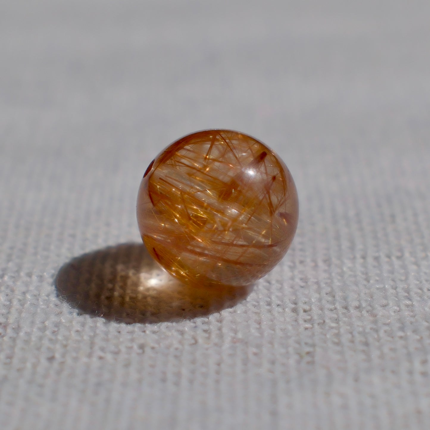 Natural Copper Rutilated Quartz Charm Bead