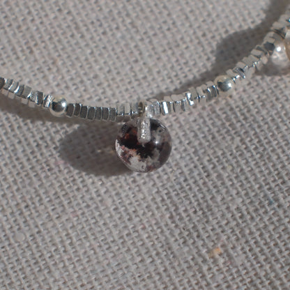 Bowl-Shaped Phantom Quartz Bracelet with Pendant