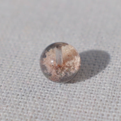 Pink Bowl-Shaped Phantom Quartz Bead – Drilled