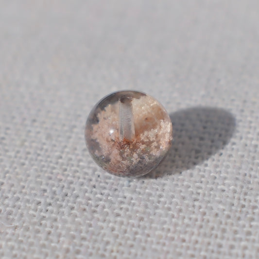 Pink Bowl-Shaped Phantom Quartz Bead – Drilled