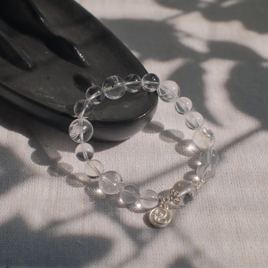 Lunar Serpent – Lemurian & Clear Quartz Bracelet
