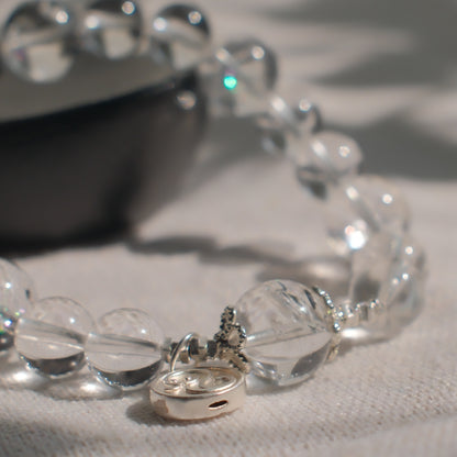 Lunar Serpent – Lemurian & Clear Quartz Bracelet