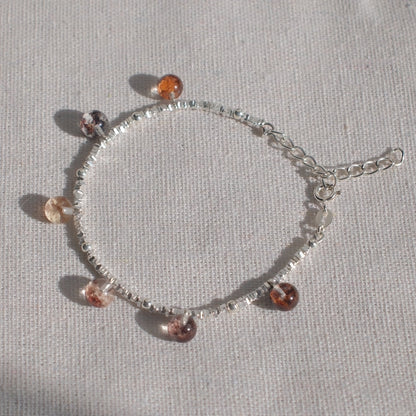 Bowl-Shaped Phantom Quartz Bracelet with Pendant