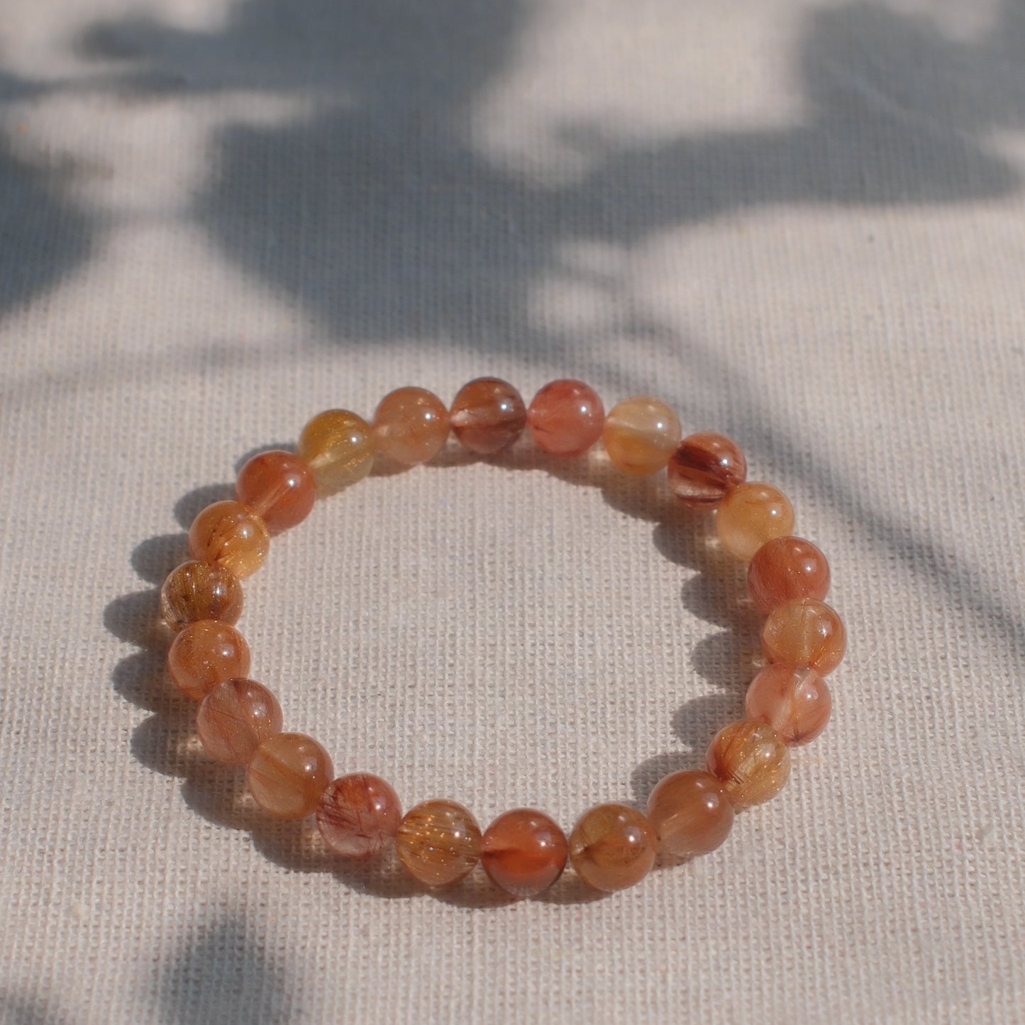 Multi-Tone Rutilated Quartz Bracelet – Semi-Translucent Finish