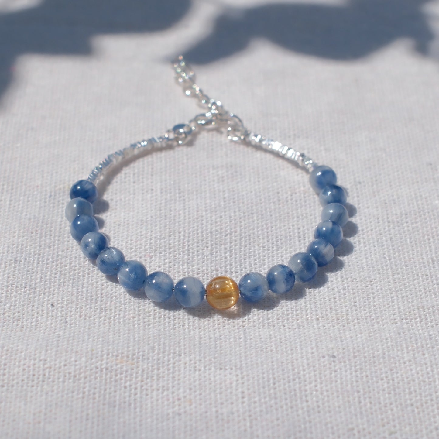 Custom Jewelry - Kyanite & Citrine Silver Bracelet